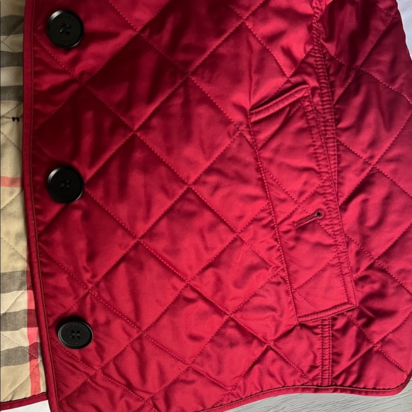 Burberry Red Quilted Puffer Jacket - Picture 6 of 11